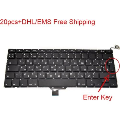 DHL/EMS FREE 20PCS Russian RU Layout Keyboard For Macbook Pro 13.3-inch A1278 Laptop MB990 mb991 mc374 md313 md101 Year 09-12