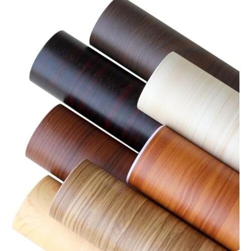 DIY Decorative PVC Vinyl Wood Grain Paper Kitchen Cabinets Shelf Liner Wardrobe Door Stickers Waterproof Self adhesive Wallpaper