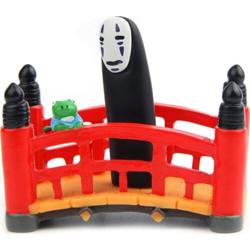 Red bridge Miyazaki Hayao Spirited Away micro landscape No Face Man Action Figures Toy Studio Ghibli Japanese Anime Model Kawaii