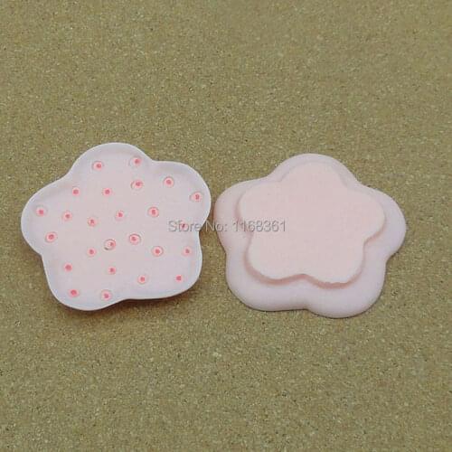1pcs/lot Resin hot sell lovely light pink dot flower plate 44mm kawaii cabochons DIY christmas decorations A010-1