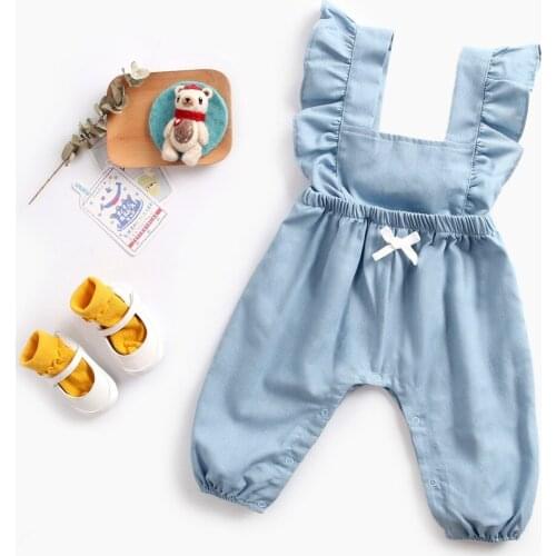 2018 New Arrival Cute Toddler Newborn Baby Girls Denim Romper Autumn Jumpsuit Clothes Infant One-piece Overall Pants Playsuit