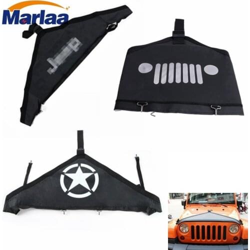 600*300D PVC Oxford + PP Engine Hood Cover T style Bra Front Hood Protector For Jeep Wrangler JK 2007-2017