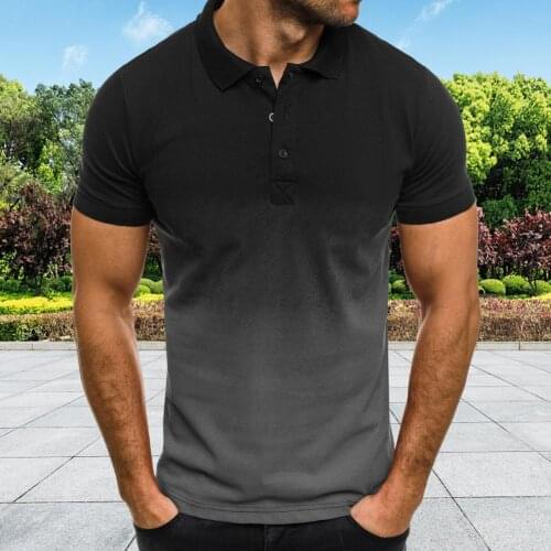 Summer mens shirt new T-shirt loose short-sleeved men shirt breathable wear-resistant lapel printed dating sports men clothing