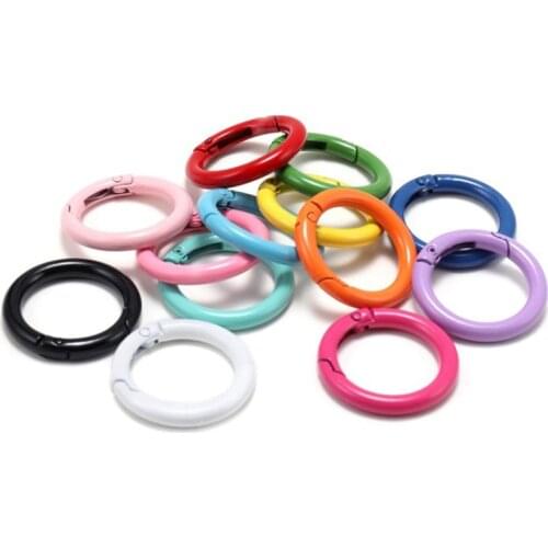 10Pcs/lot Metal Spring Gate O Ring Openable Round Carabiner Keychain Bag Clips Hook Dog Chain Buckles Connector for DIY Jewelry