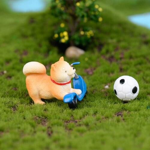 Micro Landscape Decoration Akita DIY Decoration Small Yellow Dog Animal Decoration Creative Bonsai Mini Resin Ornament