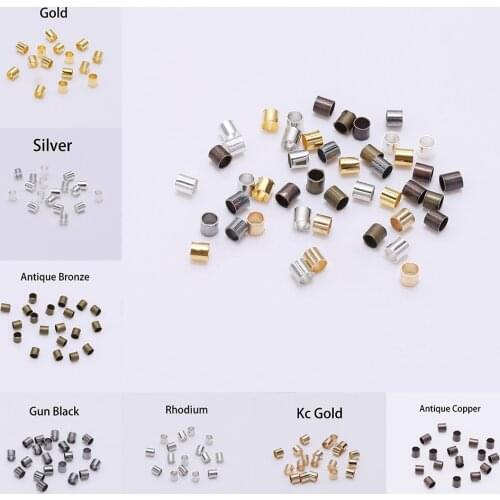 500pcs 1.5 2.0 2.5mm Copper Tube Crimp End Beads Stopper Spacer Beads For Necklace Bracelet Jewelry Making Findings Wholesale