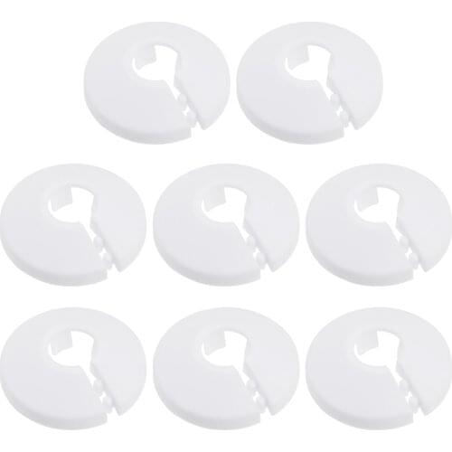 Uxcell 8 Pcs Pipe Collar 13/17/21/25/33/35/41.5/44/50mm PP Radiator Escutcheon Water Pipe Cover Decoration White/Black