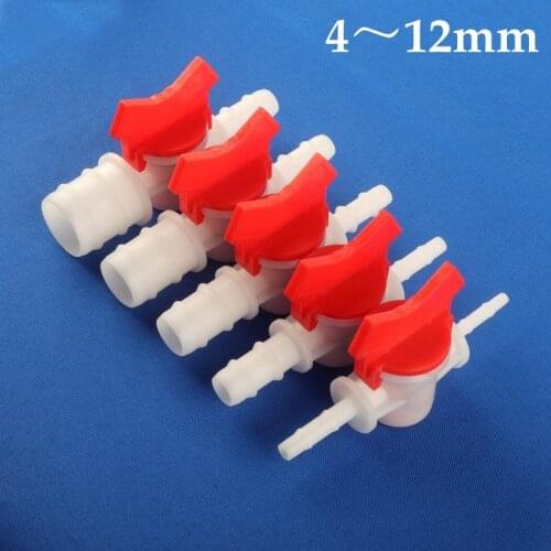 1~20pcs 4~12mm Reducing Dia Plastic Drip Irrigation Switch Valve Pipe Fitting For Aquarium Garden Water Hose Switch Connectors