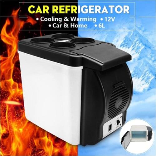 12V 6L Portable Car Refrigerator Mini Fridge Refrigerator Dual-Use Cooler Warmer Box Fridge Compressor For Office Yacht Truck RV