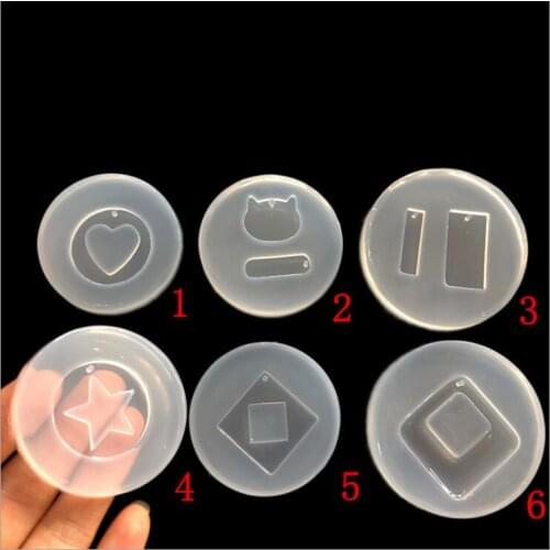 Transparent Silicone Mould Dried Flower Resin Decorative Craft DIY Love pentagram with holes Type epoxy resin molds for jewelry