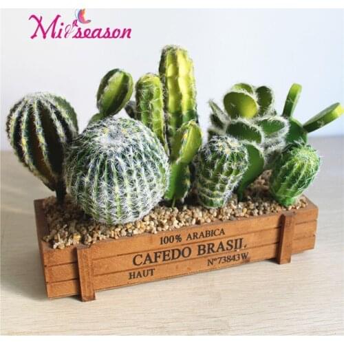 Realistic Prickly Pear Succulents Cactus Artificial Green Plants Fake Flowers DIY Home table Decoration Desert Plants Landscape