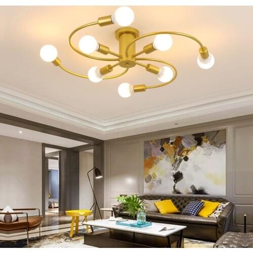 Ceiling Lights Modern Multiple LED E27 Lamp Base Black/White/Gold For Living Room / Bedroom Indoor Lighting Retro