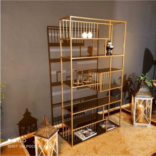 Modern Metal Gold Bronze Mirrored Bookcase coffe table