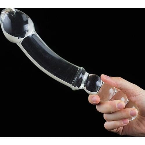 Super Huge Double Dildo Glass Realistic Penis Big Glass Anal Plug Double Ended Dildo Lesbian Sex Toy Giant Dildos for Women