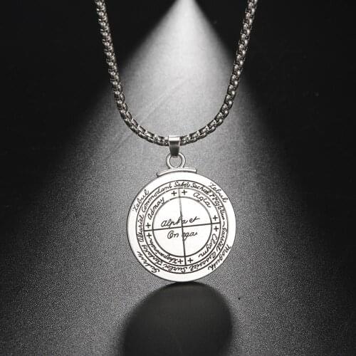 Teamer Double Sided Talisman for Good Luck of Solomon Pentacle Seal Pendant Necklace Jewelry Wicca Tlisman Amulet for Best Gift