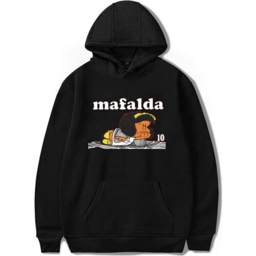 Kawaii Cartoon Mafalda Hoodies Tops Printed Cool Streetwear Sweatshirt Casual Oversized Hooded Harajuku Pullover For male/female