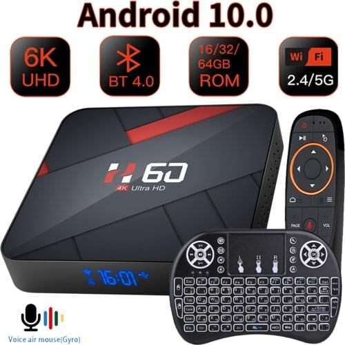 Android 10.0 TV BOX 4GB 64GB 6K Voice Assistant 1080P Video TV receiver Wifi 2.4G&5G Bluetooth Smart TV Box Set top Box