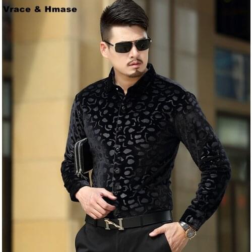 High-quality Pleuche plus velvet thick warm soft comfortable long sleeve shirt Winter new fashion slim boutique men shirt M-3XL