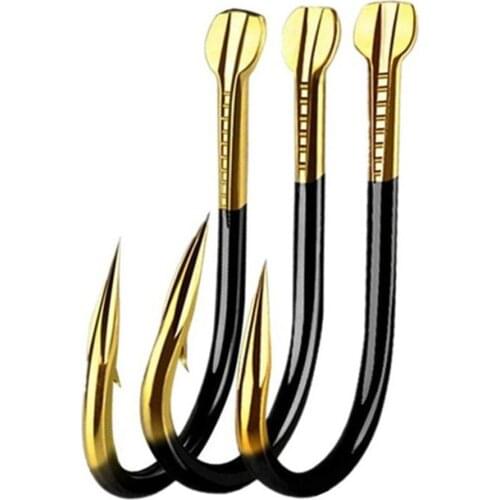 10pcs/lot High Iron Fishing Hook With Ring Barbed Single Carp Fishing Feeder Hooks Japan