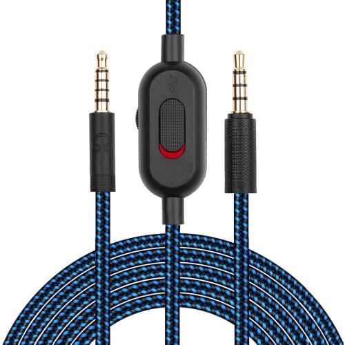 2.0M Braided Replacement Cable Extension Cord Wire for Logitech G433 G233 G Pro X Gaming Headset With Mute Volume Control Clip