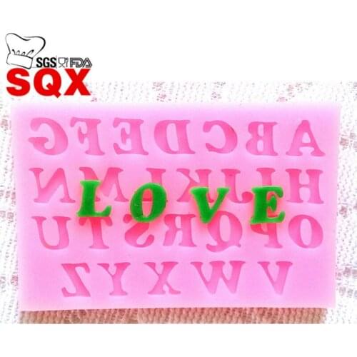 26 uppercase letters shaped silicone mold, Pasta sugar, 3D decorations Fondant Cake Kitchen accessories SQ1432