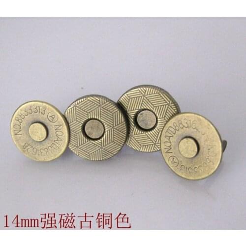 50Sets/lot Gun Black and Bronze Thin Powerful Magnetic Snaps Bag Purse Clasp Button, Metal Button Fastener Sewing Craft 14*3mm