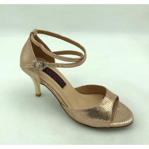 7.5cm heel Latin Dance Shoes For women Salsa shoes pratice shoes comfortable latin shoes MSL6282LGL Genuine leather high heel