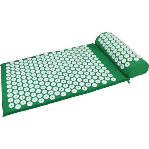 1set Acupuncture Massager Mat Set Relieve Stress Back Pain Acupressure Mat Pillow Cushion Massage For Body Neck Foot Relaxation