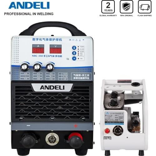 ANDELI Digital IIndustry Dual Modules IGBT MIG Lassen welding Machine MIG-350F 380V MIG MMA 2 and 1 MIG Lasser plus wire feeder