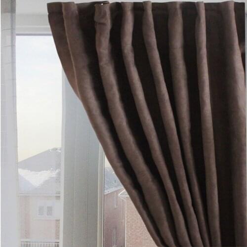 Free Shipping High Quality Micro Suede Coffee Color Window Curtain Home Decoration