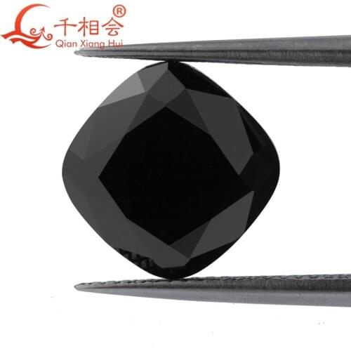 Black color cushion shape dia mond cut Moissanite material loose stone