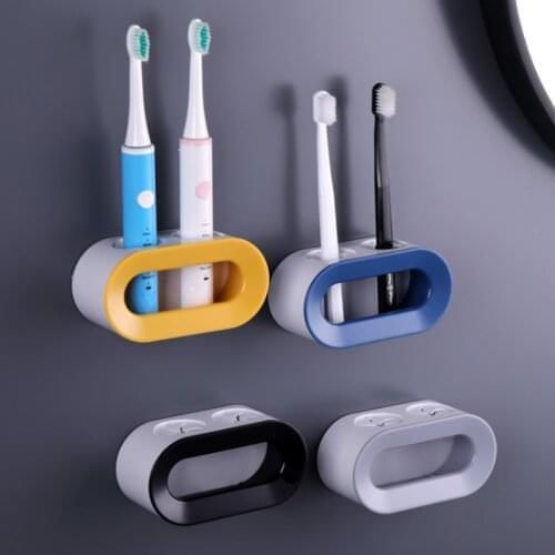 Double Hole Toothbrush Rack Bathroom Electric Toothbrush Holder Punch-free Toothbrush Storage Rack