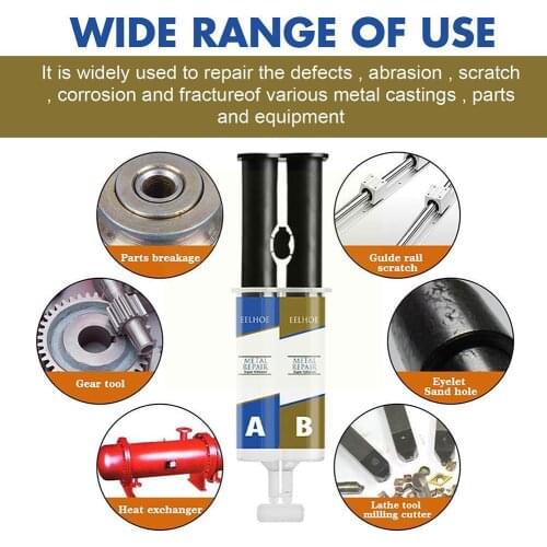 Casting Glue Industrial Repair Paste Glue Heat Resistance A&B Agent Paste Gel Adhesive Weld Cold Casting Metal Repair F1I5