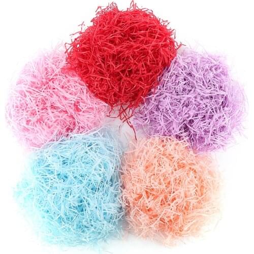 Colorful Shredded Paper Filler Wedding Party Crinkle Cut Paper Shred Packaging Gift Filler Birthday Gift box Decoration Raffia