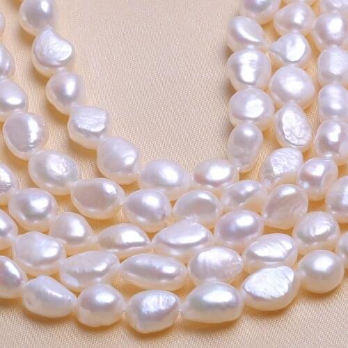 MADALENA SARARA 9-10mm Baroque Round Shape Freshwater Pearl Strand For DIY Jewelry Making Women Necklace 40-41cm