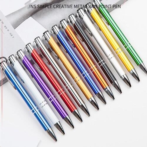 Metal Ballpoint Pen Customizable Logo Advertising Ballpoint Pen Wholesale Personalized Metal Pen School Office Stationery