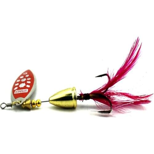 Hot sale metal hard fishing lures 80mm 10g artificial fishing lure Spoon Lure Spinner Bait Stainless Hooks With Feather