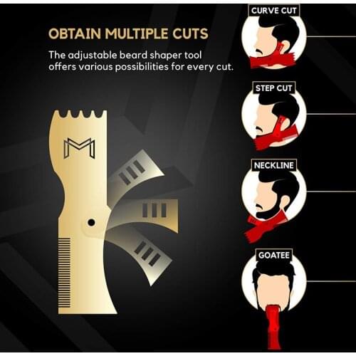 Men Beard Shaping Styling Template Tools Multi-radius Rotating Hair Beard Trim Template Beauty Comb MPwell