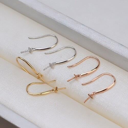 Genuine 18K White Yellow Gold Rose Gold Thick Earrings Findings and Component AU750 Jewelry Drop Earrings Women Nice Gift