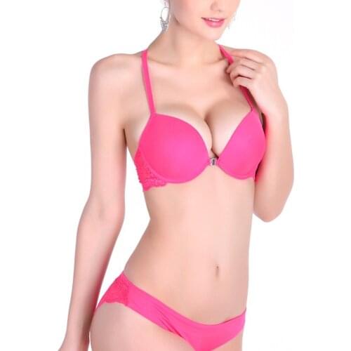 New Women Sexy Bra Sets Lace Push Up Bras Beach Brief Sets 1/2 Cup Plus Size Everyday Bra Sets 32 34 36 38 A B Cups