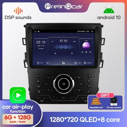 Prelingcar Android 9.0 System Car IPS Touch Screen Stereo For Ford Mondeo player Stereo with buttons navigation system