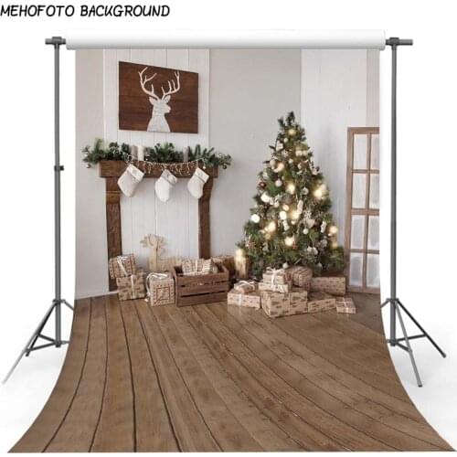 Christmas Background Fireplace Tree Winter Snow Window Backdrop Interior Baby Birthday Photography Background For Photo Studio