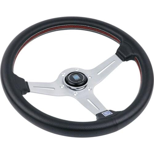 Silver 14inch Italy ND Lightweight Aluminum Steering Wheel Drift Sport Real Leather