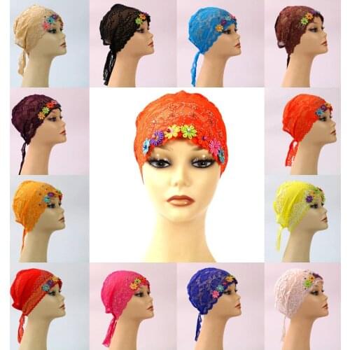 Ladies Muslim Women Indian Lace Turban Hat Hijab Caps Turban Cancer Chemo