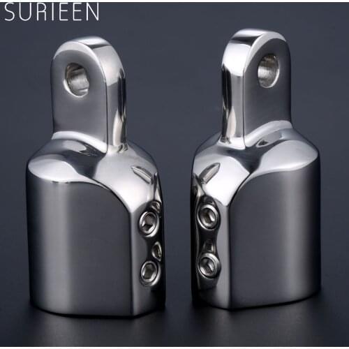 SURIEEN 2Pcs Marine Stainless Steel Bimini Eye End Top Caps Tube Heavy Duty Fitting Assembly Hardware 7/8" Pipe Boat Eye End Cap