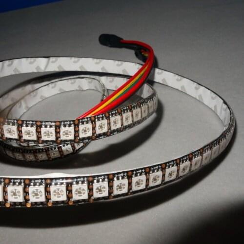 1 meter 144pcs APA-102C addressable led pixel strip,144pixels/m;BLACK PCB;waterproof by silicon coating;IP65