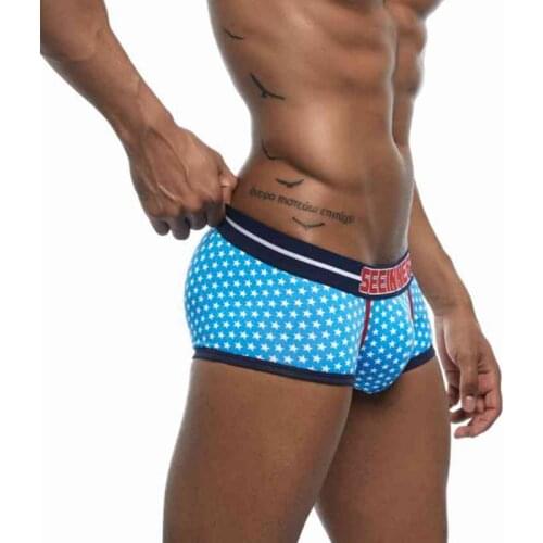 Fashion Underwear Men Boxer Cueca Gay Male Panties Mens Sexy Shorts Mens Camouflage Soft Underpants Shorts Printed Men Trunks