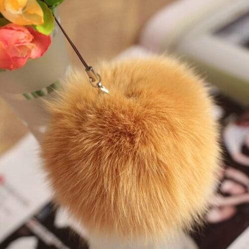 10cm Nature Genuine Fox Fur Ball Pom Pom Fluffy DIY Winter Hat Skullies Beanies Knitted Cap Pompoms TKF005-khaki