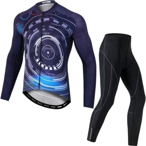 YOCENE Wholesale High Quality Cycling Jersey Custom Fashion Spring 100%Polyester Bicycle Set Men Long Sleeve Bike Wear Clothing