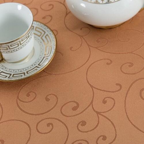 All Size Square Polyester Jacquard Fabric Printed Flower Tablecloth Banquet Table Cover Kitchen Home Decoration Pink YRYIE